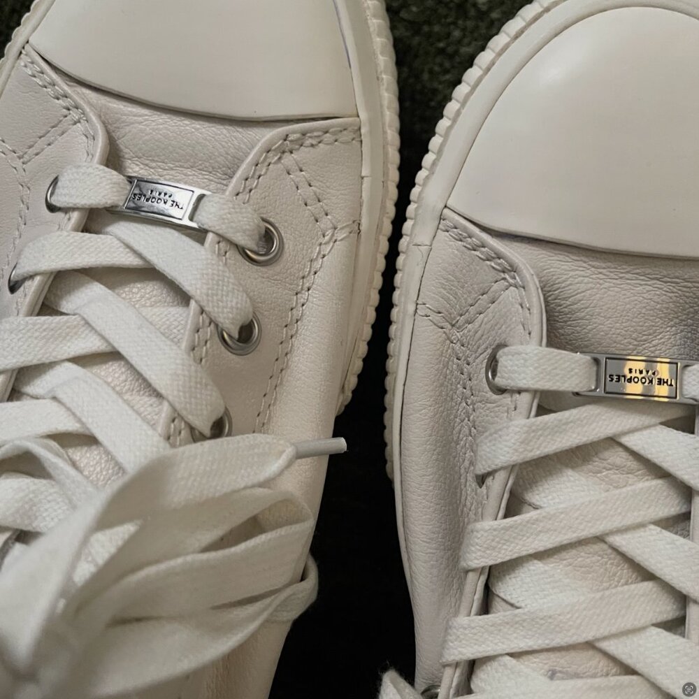 The Kooples White Smooth Leather High-Top Sneakers Men’s Size 10 Street Style - Picture 9 of 9